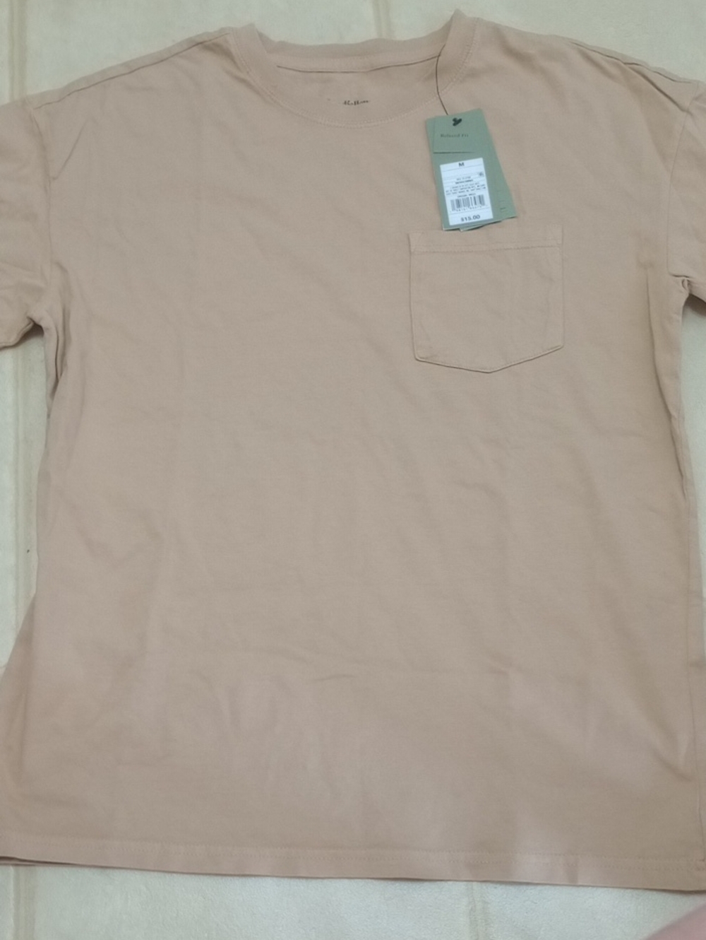 🥰3/$25 NWT GOODFELLOW & CO Relaxed Fit Crew neck 100% Cotton Pocket Tee
